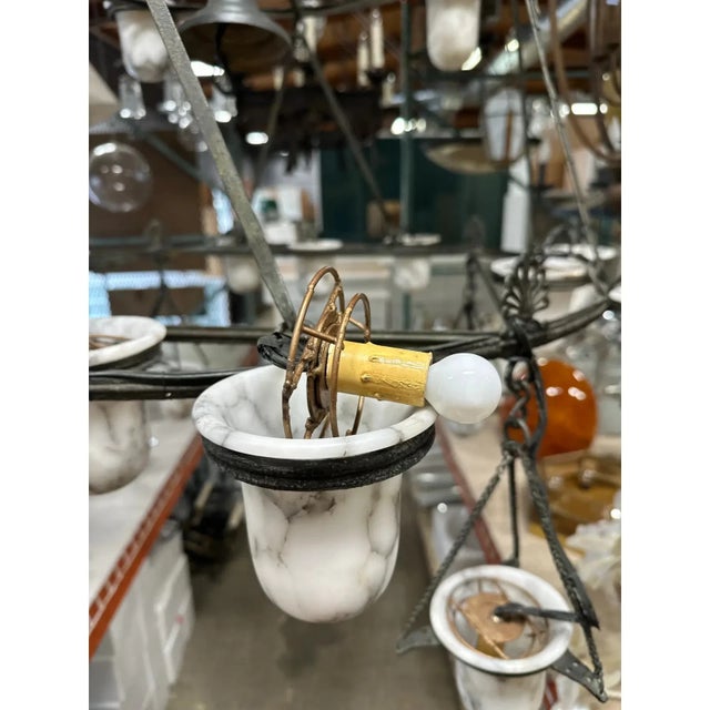 1960s 1960s 3 Tier 'Kerylos' Style Alabaster Chandelier For Sale - Image 5 of 6