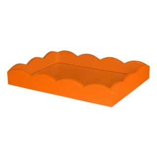 Addison Ross - Orange Small Lacquered Scalloped Tray For Sale