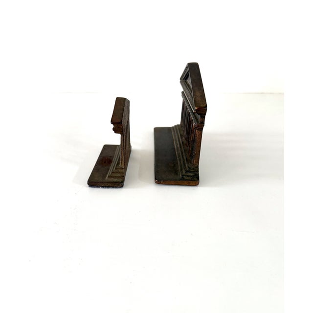 Bronze Cast Iron Architectural Greek Temple Parthenon Bookends / Decor For Sale - Image 8 of 14