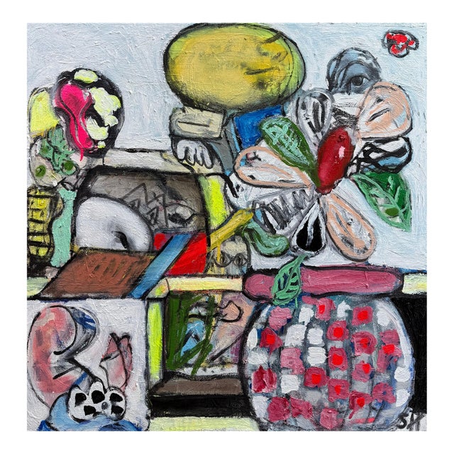 Scott Harper Mixed Media Painting titled “Pyro #2” 32 x 32 2024 For Sale