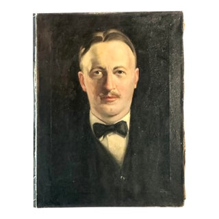 Vintage Boho Original Oil Portrait on Canvas For Sale