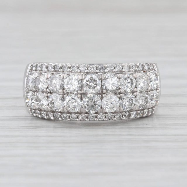 Silver 1.82ctw Diamond Ring 10k White Gold Size 7 Wedding Anniversary Band, Size 7 For Sale - Image 8 of 8