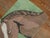 A handmade American hooked rug from the middle part of the 20th century depicting a horse on a mint green background....