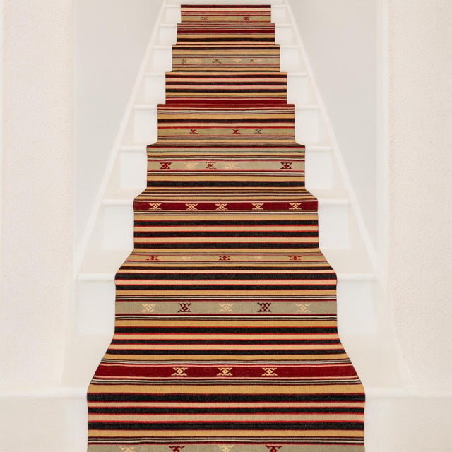Woven in the 1930s in Yuncu, a weaving village near Balikesir in northwest Turkey, this extra-long kilim runner comes from...