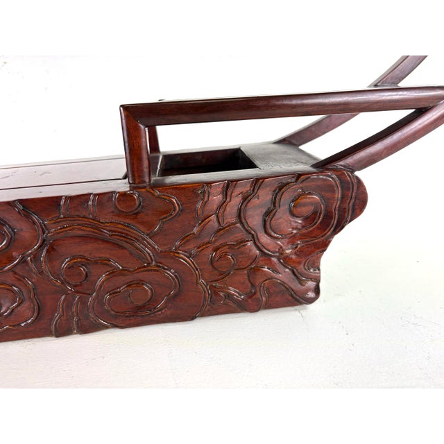Vintage Chinese Export Handcrafted Mahogany Display Shelf For Sale - Image 9 of 11