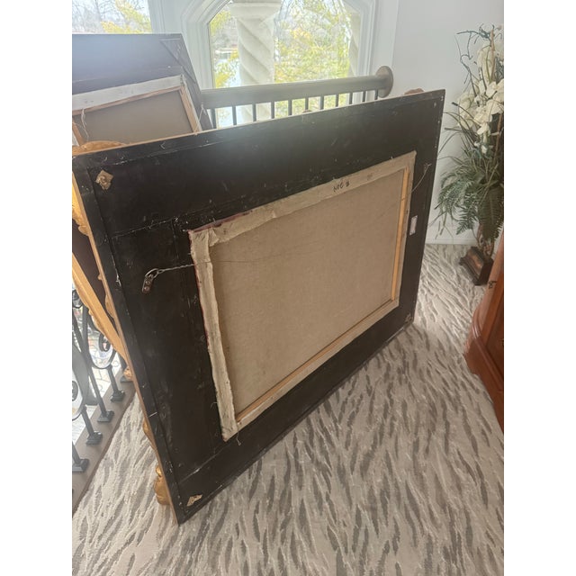 Brass Old World Painting of Friends Gathering For Sale - Image 8 of 9