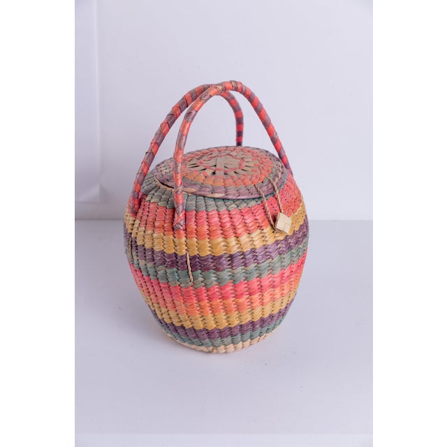 Mexican MultiColored Woven Baskets Set of 2 Chairish