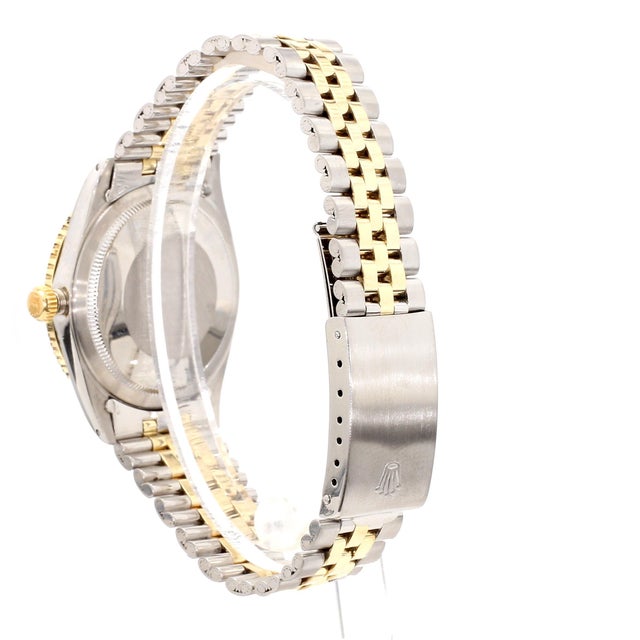 Metal Vintage Rolex Datejust Thunderbird Turn-O-Graph Two Tone Gold Steel Watch For Sale - Image 7 of 12