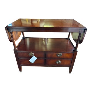 Vintage Drexel 1950s Travis Court Drop-Leaf Serving/Bar Cart With Casters For Sale