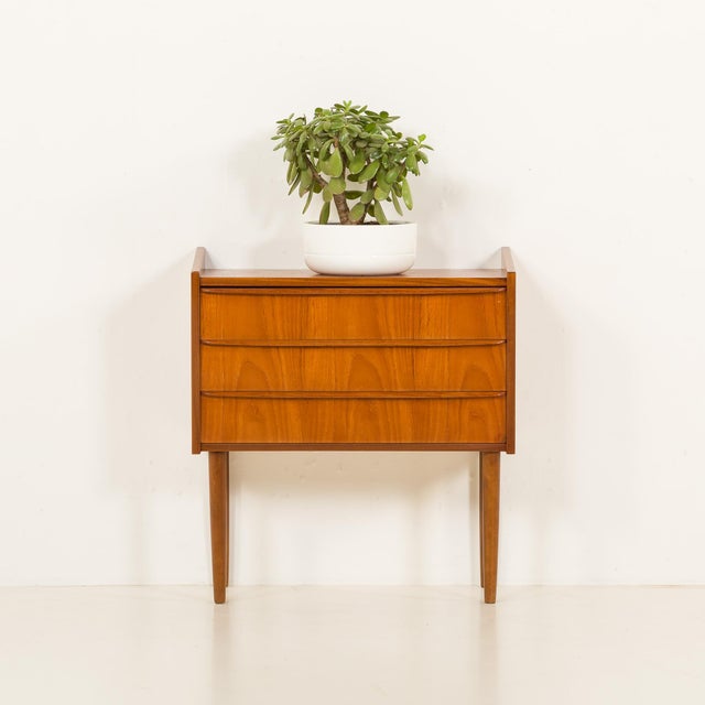 Mid-Century Modern Small Danish Teak Nightstand, 1960s For Sale - Image 3 of 11