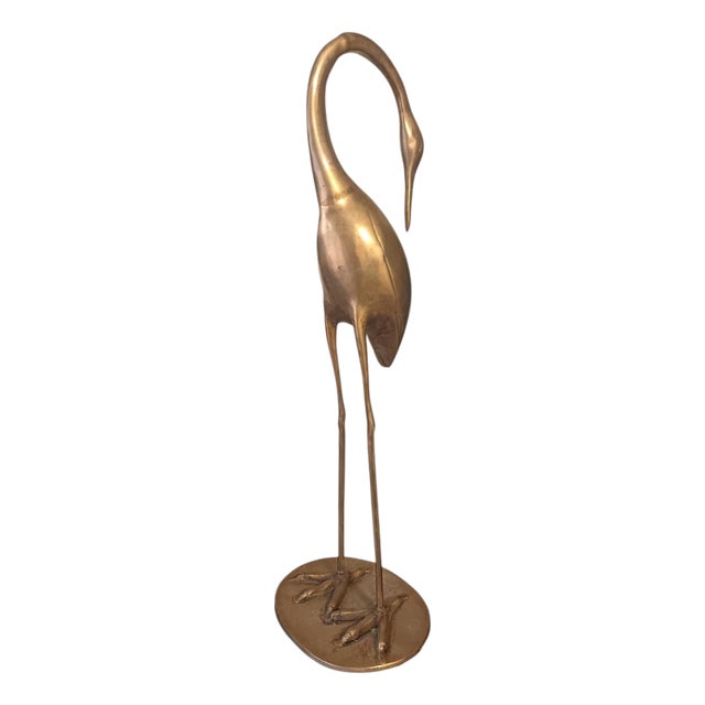 Large Mid-Century Modern Brass Crane, 1950s For Sale