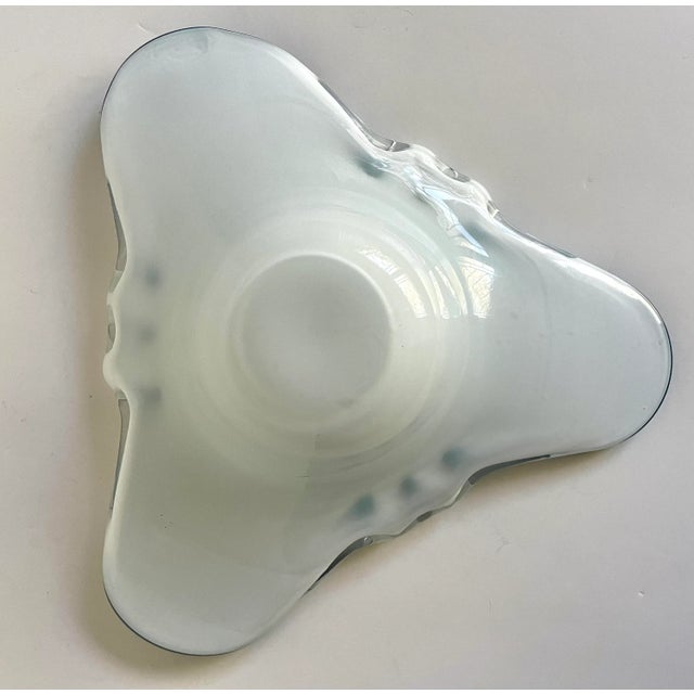 Vintage Blue and White Murano Art Glass Bowl For Sale - Image 10 of 11