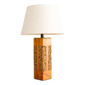1960s Cork + Pine Table Lamp