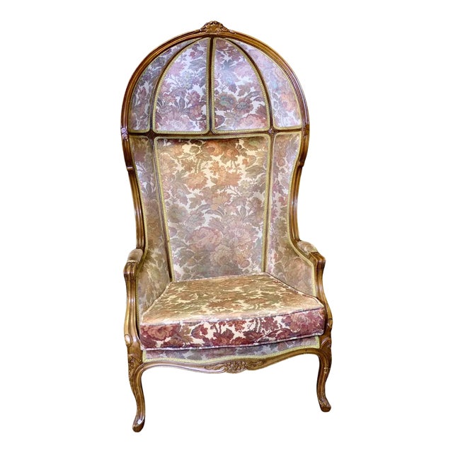 Vintage Boudoir Chair in Velvet, 1920 For Sale
