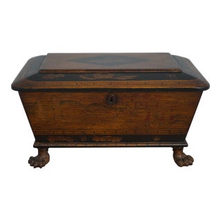 Neoclassical Dresser Top Jewelry Box W. Paw Feet For Sale