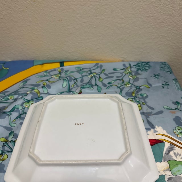 1970s Cobalt Blue & Gold Octagon Square Patriotic Dish For Sale - Image 5 of 5