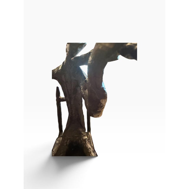 Vintage Mid-Century Metal Brass Seated Violinist Sculpture For Sale - Image 11 of 12