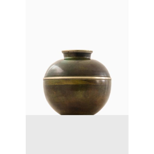 Art Deco Vase in Brass and Bronze from Birka Metall, 1930s For Sale - Image 3 of 6