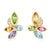 Metal Kai 2.88ctw Multi Gemstone & Daimond Pearl Convertible Drop Earrings, A Pair For Sale - Image 7 of 10