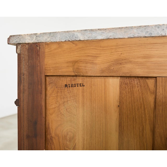 Pair of Louis XVI Style Marble Top Commodes Chest of Drawers For Sale - Image 15 of 18
