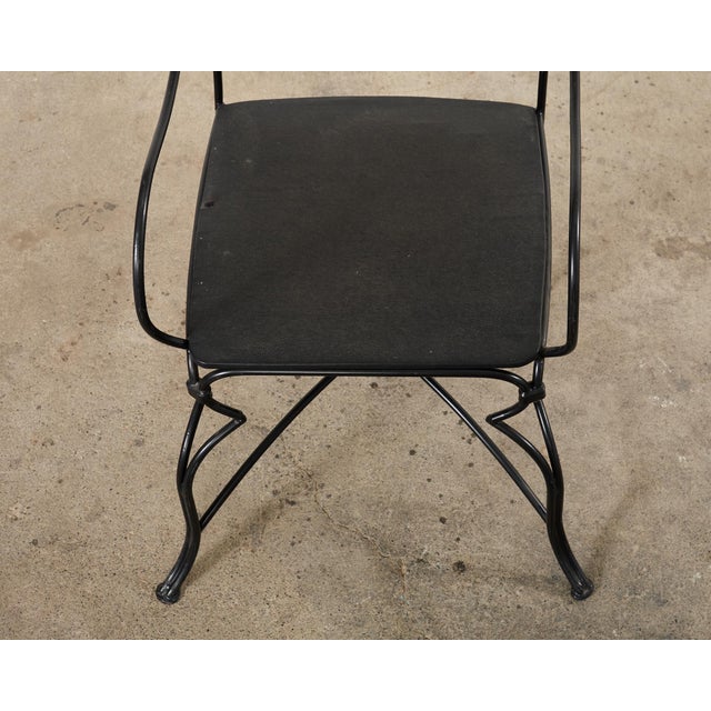Black Set of Fourteen Maison Jean Croisillon Iron Garden Dining Chairs For Sale - Image 8 of 12