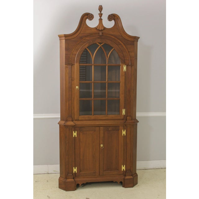 Chippendale Style Bench Made Solid Walnut Corner Cabinet For Sale - Image 13 of 13