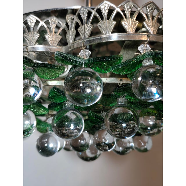 Vintage Italian Crystal Ceiling Lamp, 1960s For Sale - Image 12 of 18