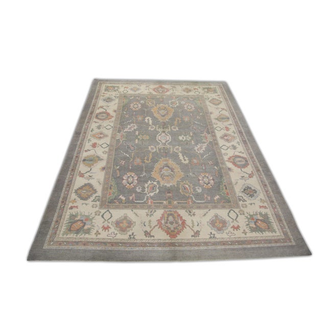 Modern Turkish Oushak Rug 10'7" x 13'9" For Sale In Houston - Image 6 of 7