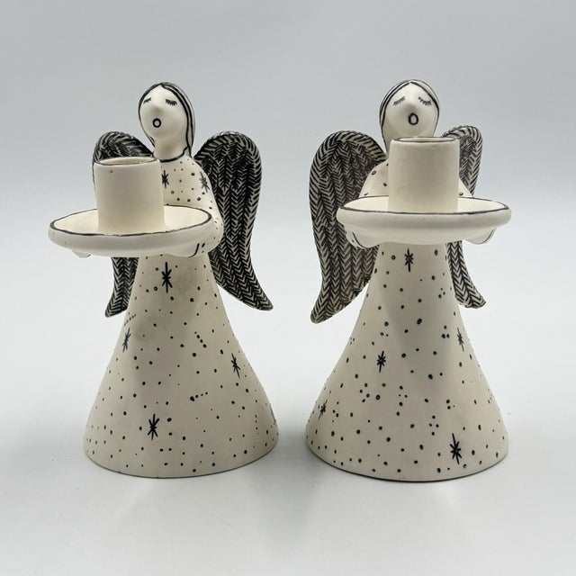Mexican Emilia Castillo Angelical Silver & Porcelain Candleholders, Mexico, 1996 For Sale - Image 3 of 18