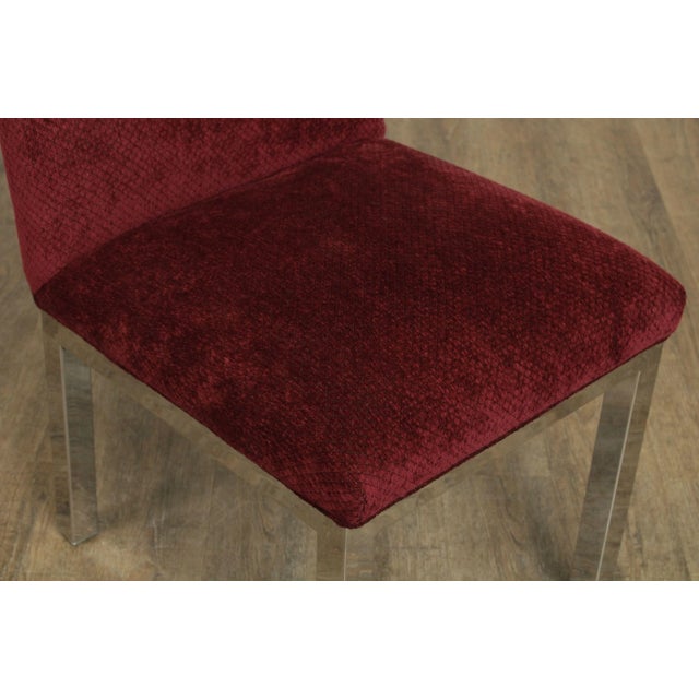 1970's Mid Century Modern Chrome Frame Upholstered Dining Chairs - Set of 4 For Sale - Image 10 of 13