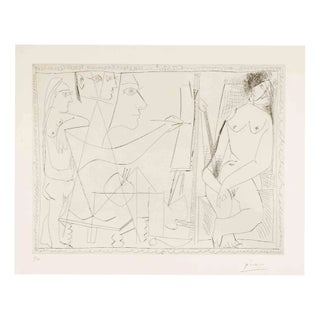 Pablo Picasso, Peintre et Modèle avec une Spectatrice, 1963, Etching For Sale