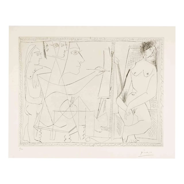 Pablo Picasso, Peintre et Modèle avec une Spectatrice, 1963, Etching For Sale