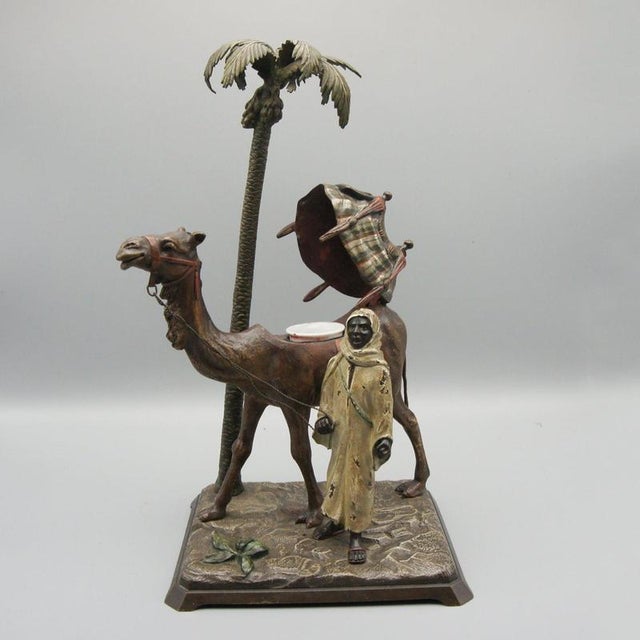 Antique Man with Camel by Franz Bergman, 1890s For Sale - Image 6 of 8