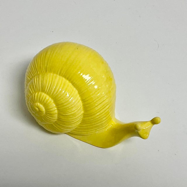 Mid-Century Folk Art Boho Chic Hollywood Regency Ceramic Snail Figural, Large For Sale - Image 10 of 12