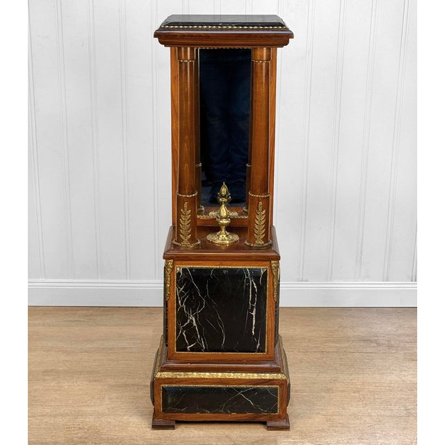 Antique French Rococo Empire Marble Top Plant Stand Pedestal Table For Sale - Image 4 of 15