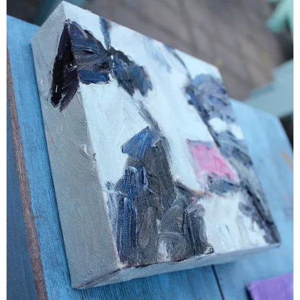 Abstract Abstract Cow (Black) Oil Painting by L Haas For Sale - Image 3 of 10