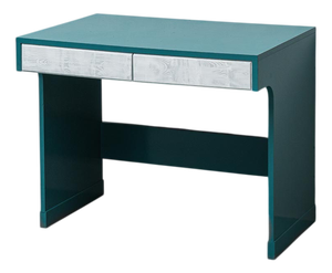 Teal-Colored Wooden Desk with White Drawers, 1970s