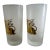 1960s Pair of MCM High Ball Tumblers by Culver 22k Gold Unicorns on Frosted Glass For Sale