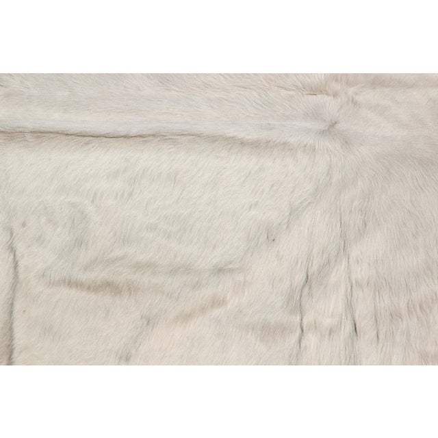 Late 20th Century Hand-Crafted White Cowhide Rug from Argentina, Folk Art Style, 1980 For Sale - Image 5 of 18