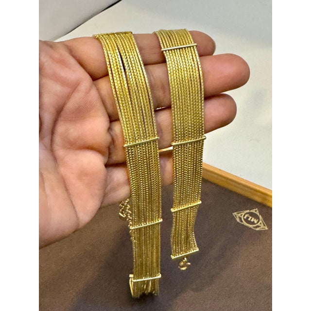2020s H. Stern Filaments Collection 18ky Gold Choker Necklace & Bracelet Set, 85 Gm For Sale - Image 5 of 8