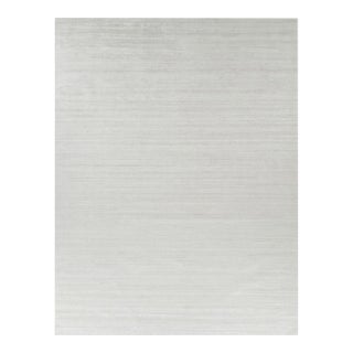 Rug & Kilim’s Oversized Textural Rug in Solid White, Gray and Cream Striae - 13x17 For Sale