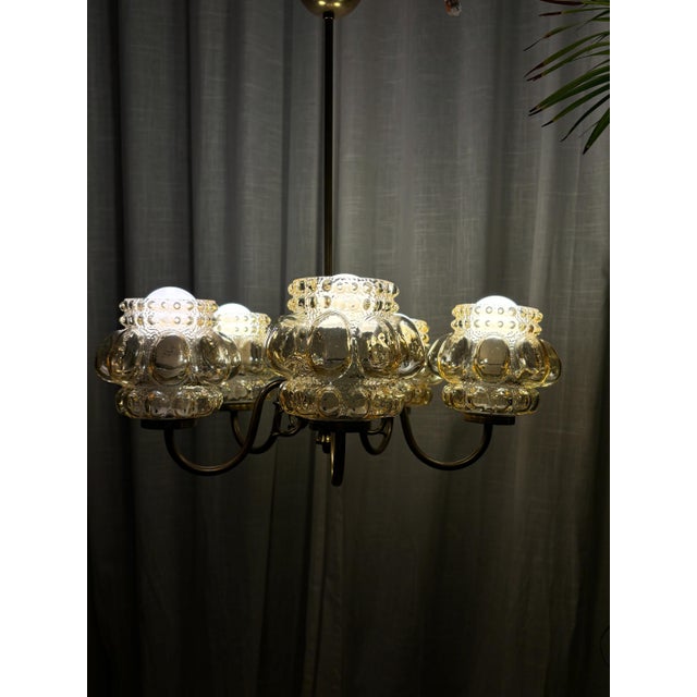 Five-Arm Chandelier by Helena Tynnell for Glashütte Limburg, 1960s For Sale - Image 12 of 12