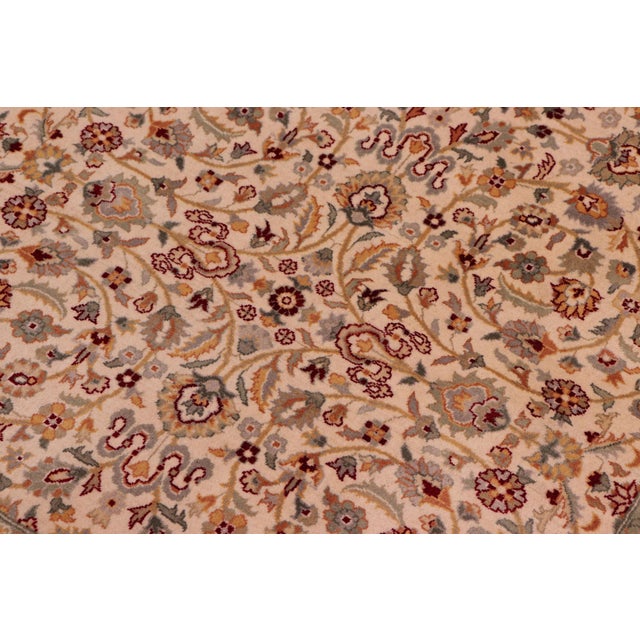 Renaissance Traditional 1990's Floral Pak-Persian Ivory/Green Wool Rug - 7'11'' X 10'1'' For Sale - Image 3 of 9