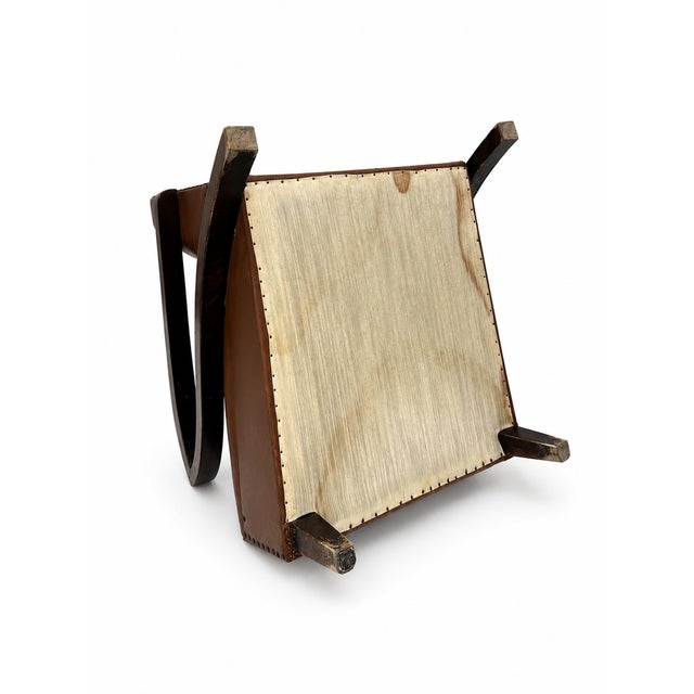 Vintage Italian Eco-Leather Lounge Chair, 1940s For Sale - Image 3 of 4