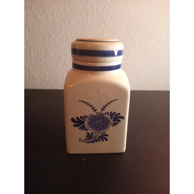 Ceramic 1970s Hand Painted Delft Holland Canister Jar For Sale - Image 7 of 9