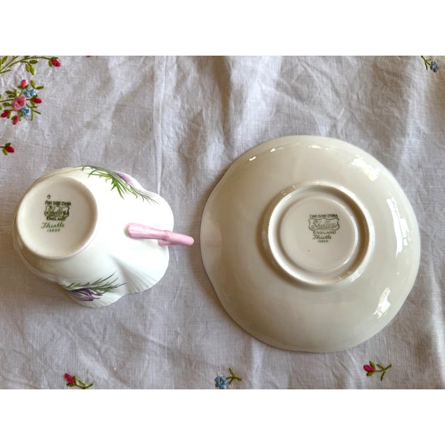 Shelley, English Porcelain Spring Flowers Set of 6 Teacups & Saucers For Sale - Image 15 of 15