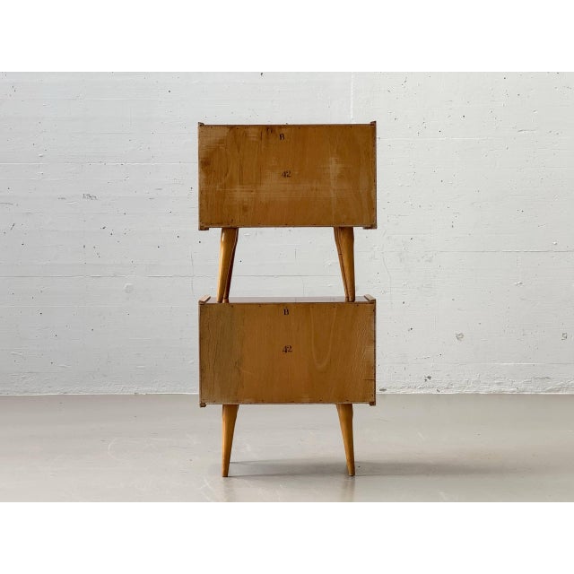Mid-Century Modern Bedside Table with Drop-Down Door, 1950s For Sale - Image 6 of 17