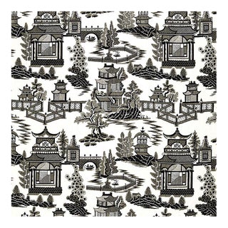 Sample, Schumacher Nanjing Fabric in Smoke For Sale