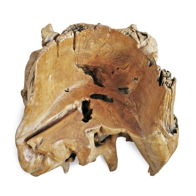 Contemporary Vintage Free Form Burl Wood Root Chair For Sale - Image 3 of 7