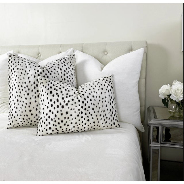 Cheetah Print Throw Pillow With Feather Down Insert For Sale - Image 4 of 6
